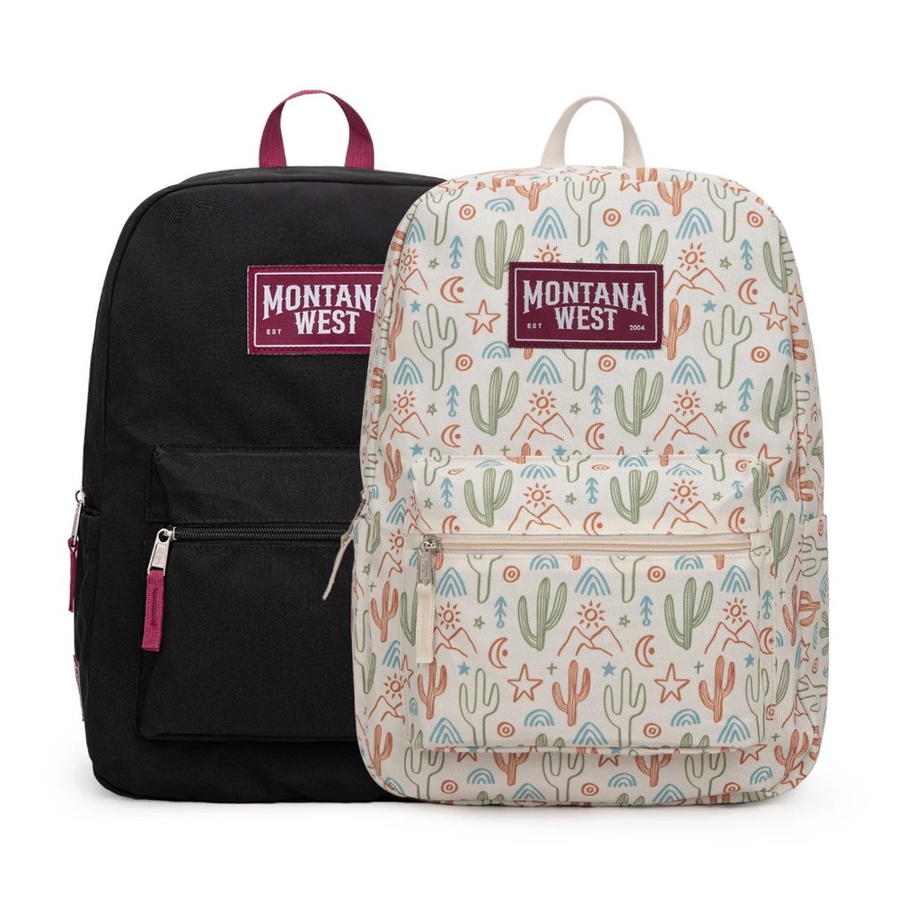 Montana West Dessert Cactus Print Backpack -2Pcs Set - Beige